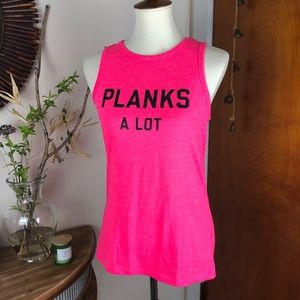 VICTORIA'S SECRET Sport Funny Tank Top Neon Pink Oversized Small